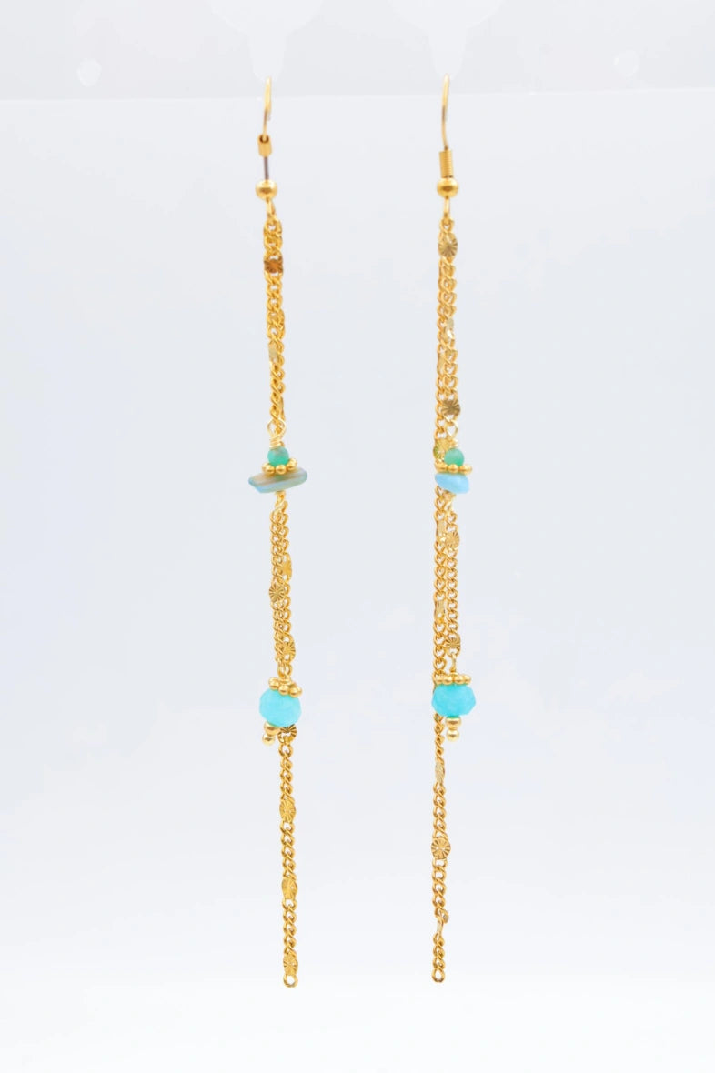 Boucles d'oreilles en acier inoxydable - BLEU