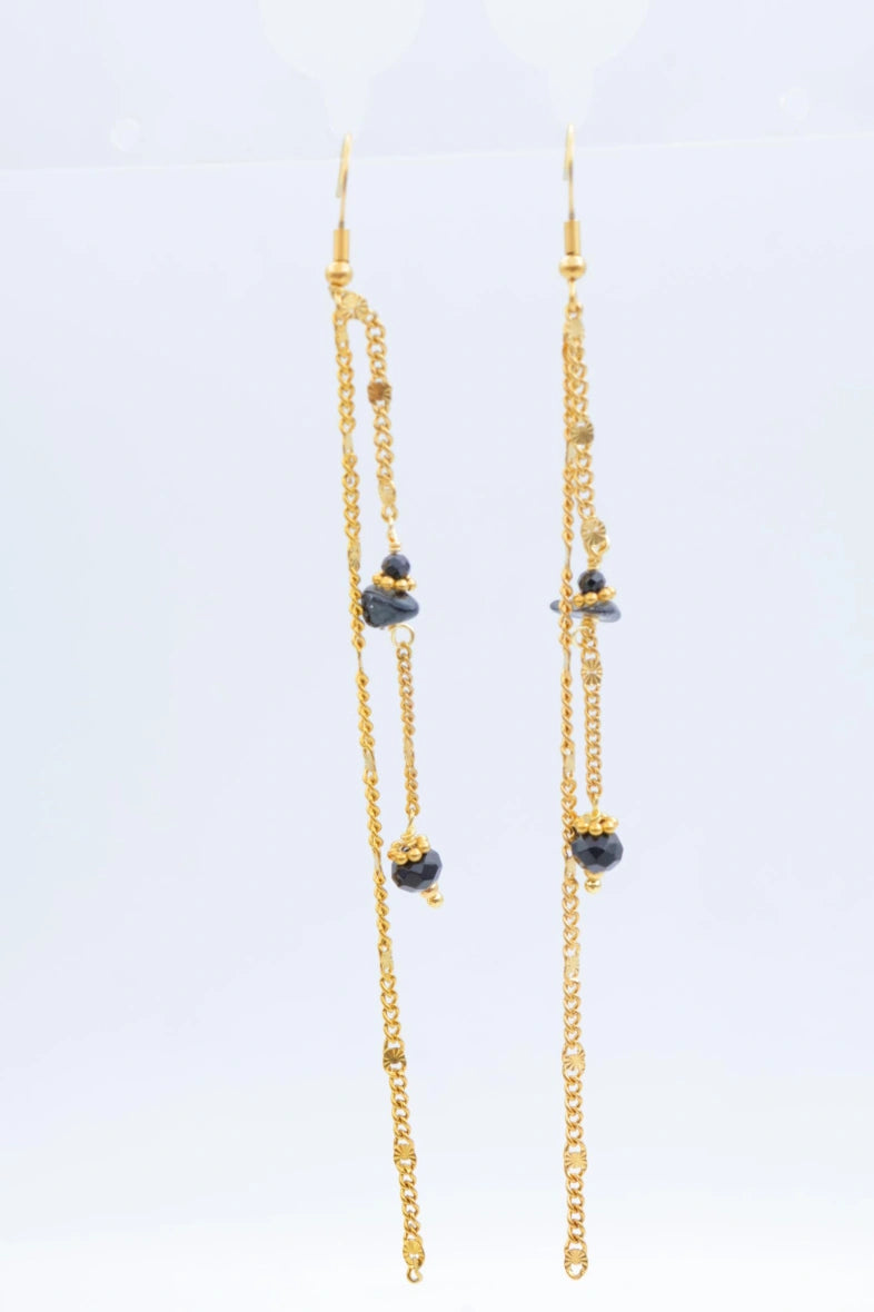 Boucles d'oreilles en acier inoxydable - NOIR