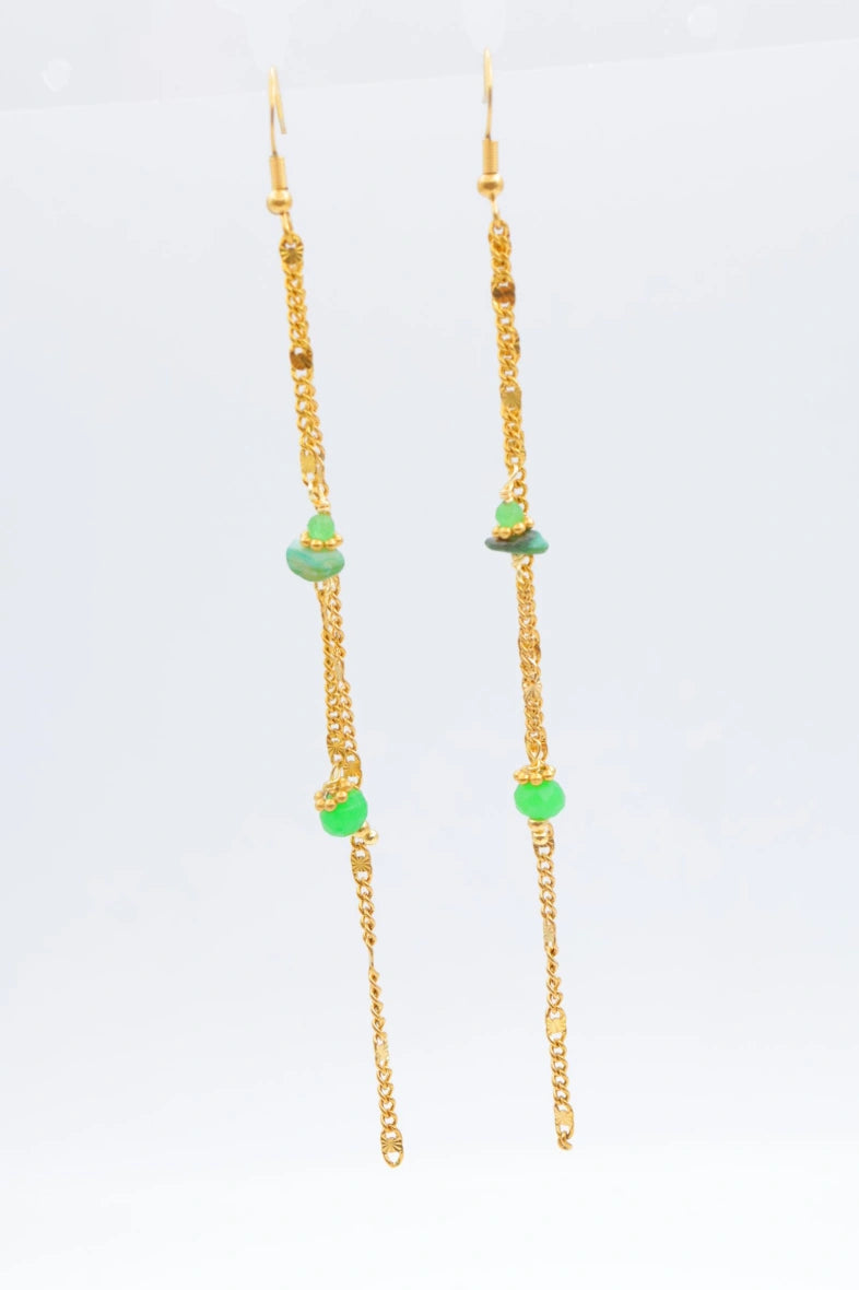 Boucles d'oreilles en acier inoxydable - VERT