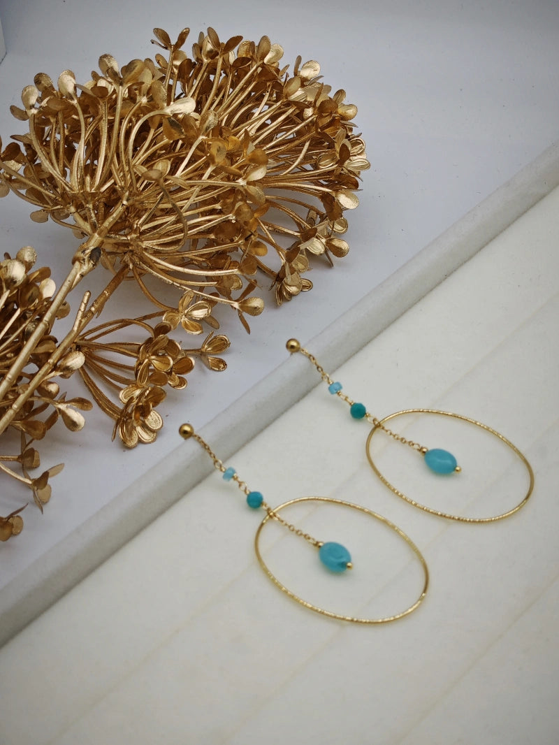 Boucles d'oreilles en acier inoxydable - BLEU