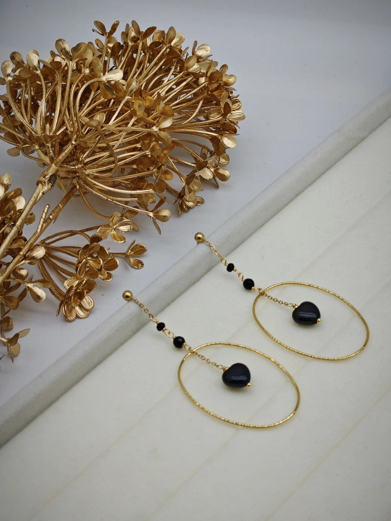 Boucles d'oreilles en acier inoxydable - NOIR