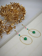 Boucles d'oreilles en acier inoxydable - VERT