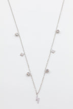 Collier chaîne avec pendentifs éclair et étoiles - ARGENT