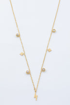 Collier chaîne avec pendentifs éclair et étoiles - DORÉ