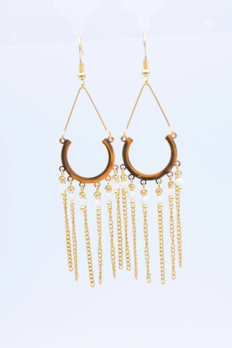 Boucles d'oreilles en acier inoxydable - BLANC