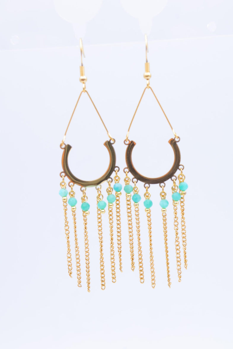 Boucles d'oreilles en acier inoxydable - BLEU