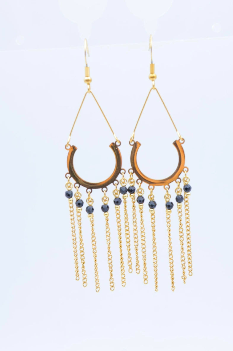 Boucles d'oreilles en acier inoxydable - NOIR