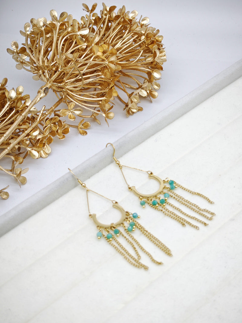 Boucles d'oreilles en acier inoxydable - VERT