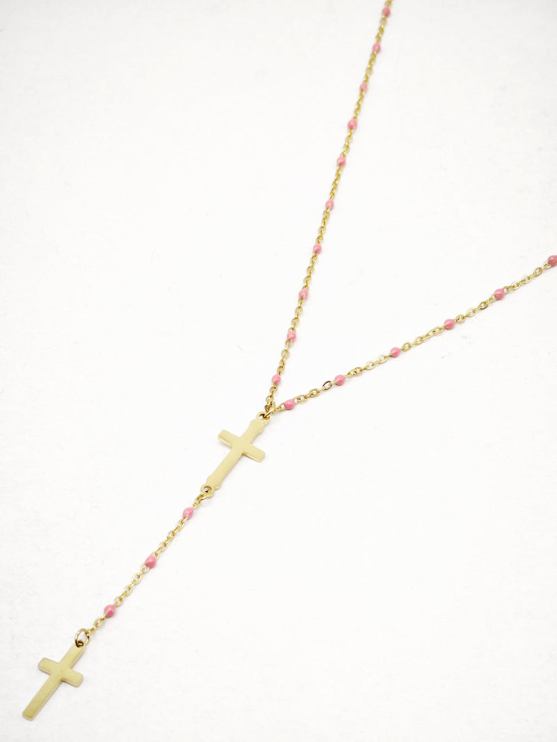 Collier en acier inoxydable - FUCHSIA