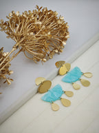 Boucles d'oreilles en acier inoxydable - BLEU CIEL