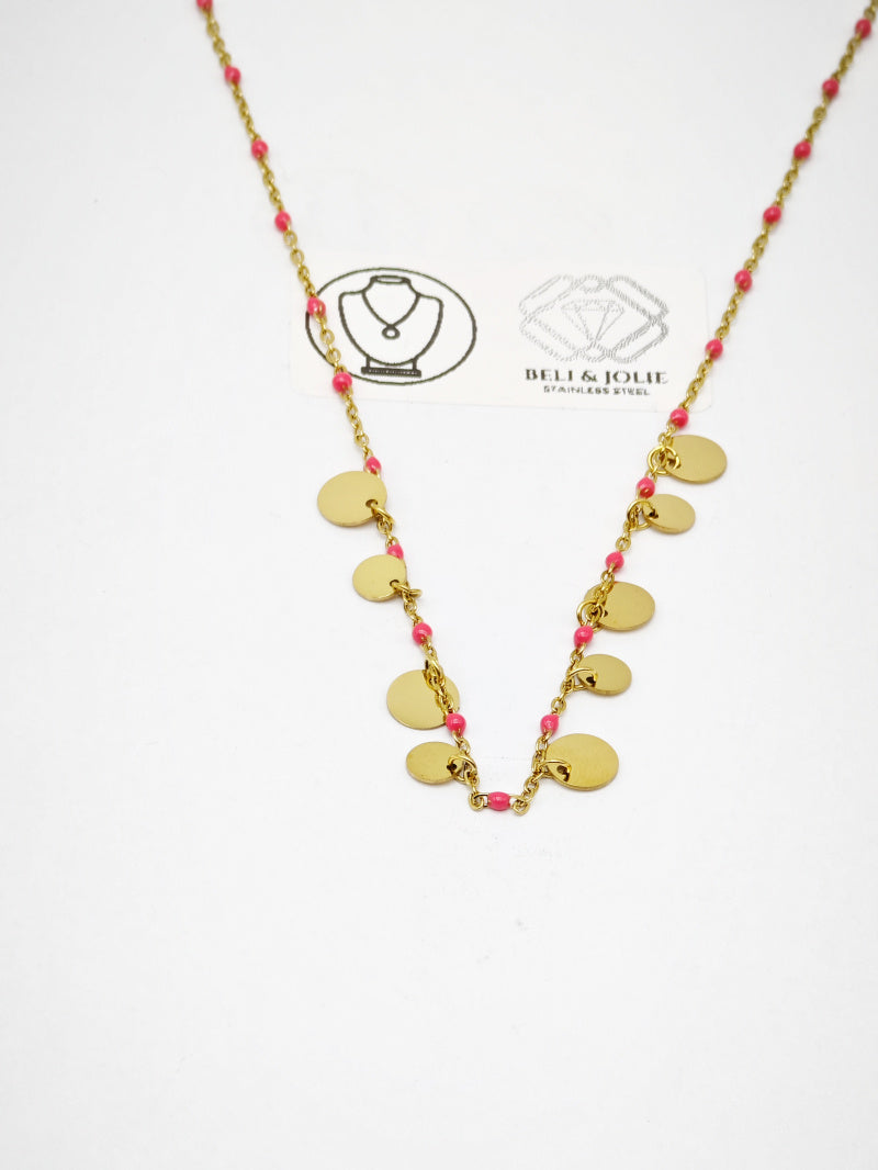 Collier en acier inoxydable - FUCHSIA