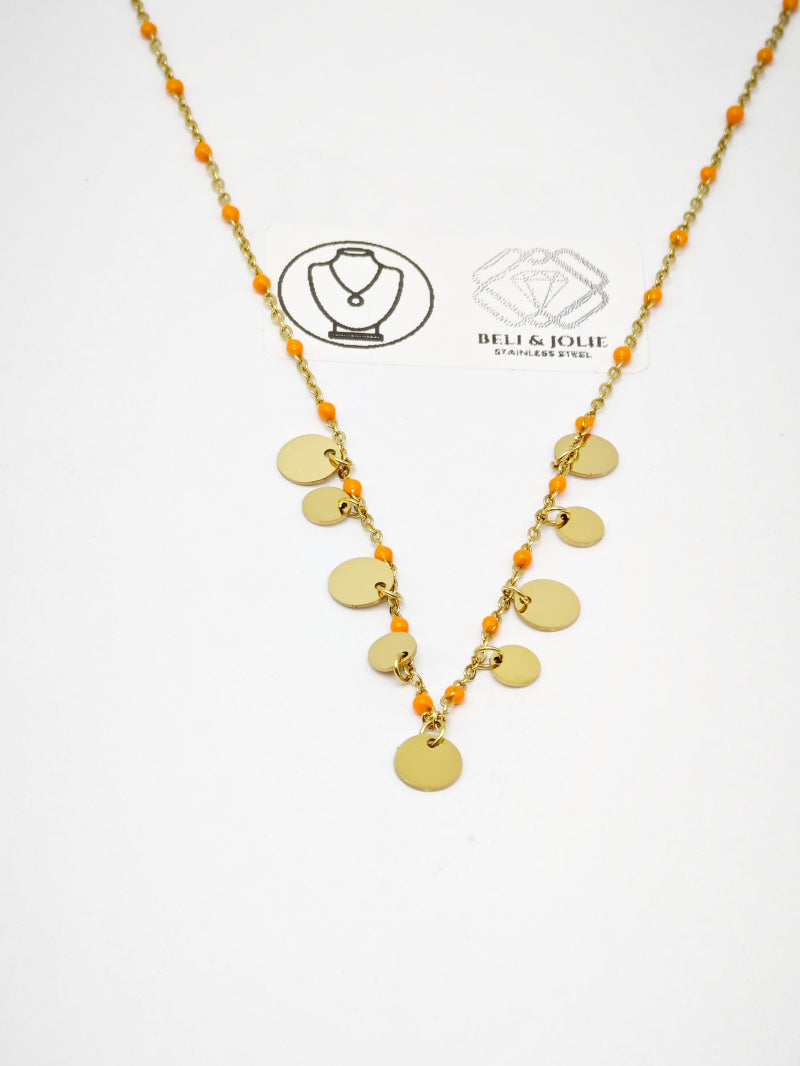 Collier en acier inoxydable - ORANGE