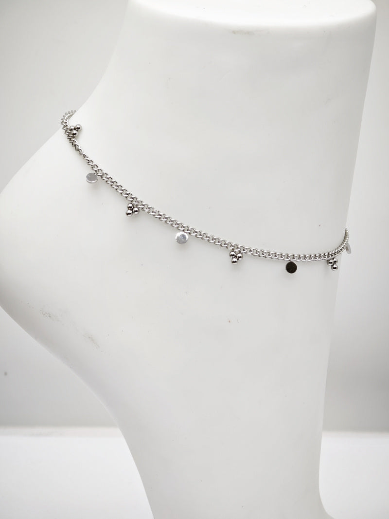 Chaîne de cheville en acier inoxydable - ARGENT
