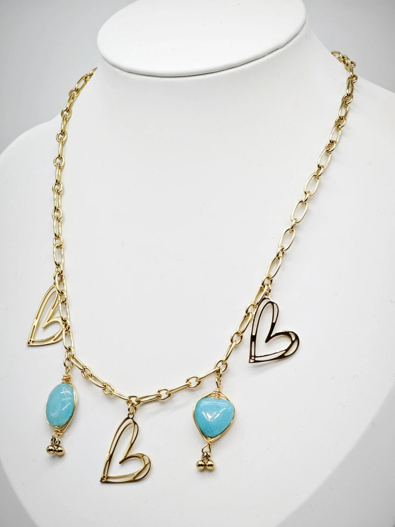 Collier en acier inoxydable - BLEU