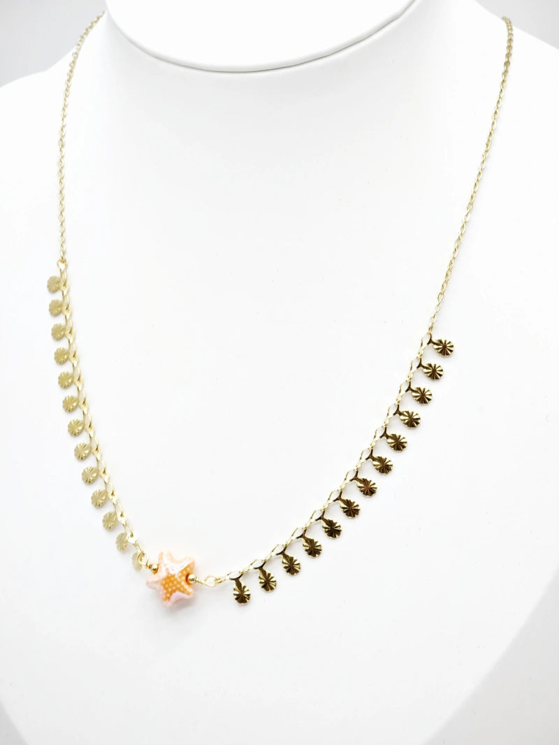 Collier en acier inoxydable - ORANGE