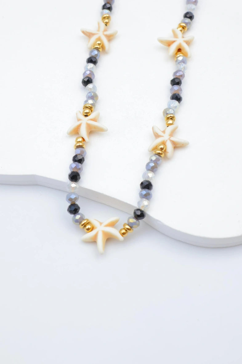 Collier avec motifs étoile de mer - NOIR
