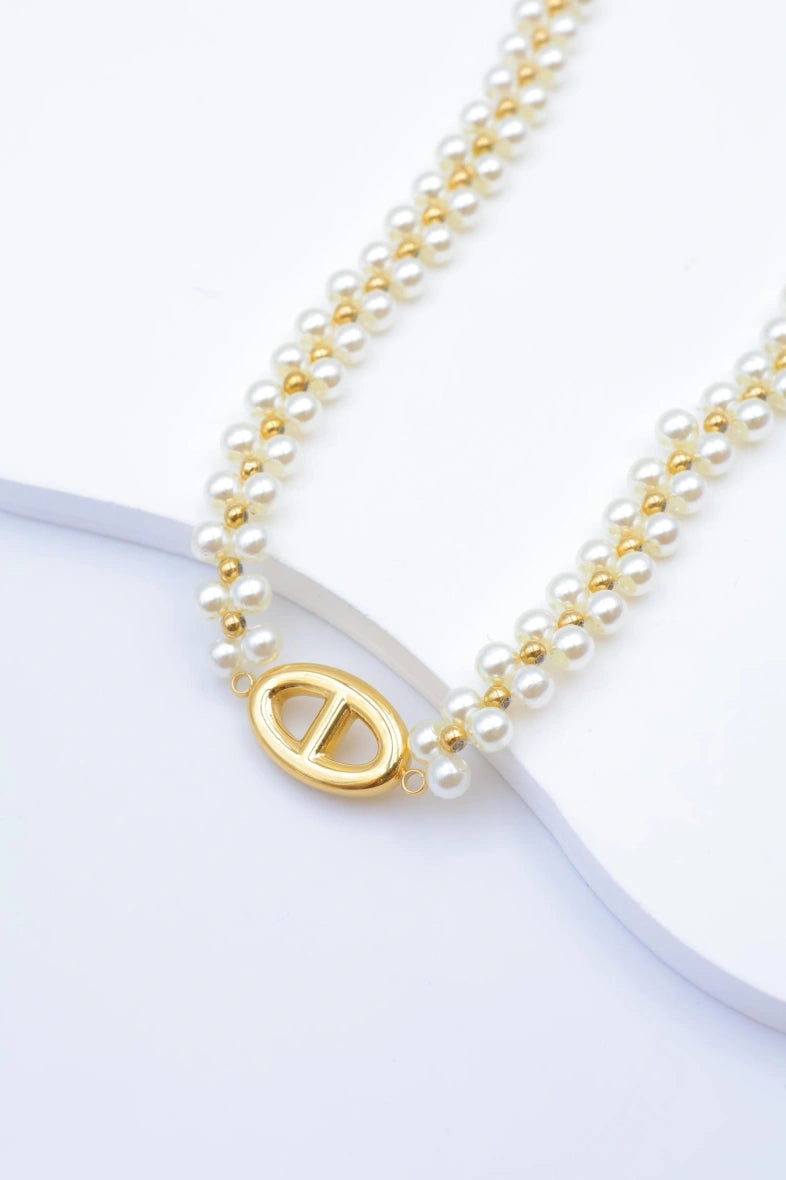 Collier avec motif nez de cochon - ÉCRU