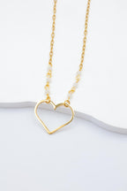 Collier avec pendentif en forme de cœur - BLANC