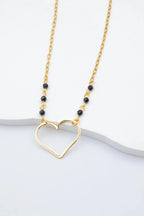 Collier avec pendentif en forme de cœur - NOIR