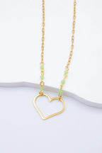Collier avec pendentif en forme de cœur - VERT