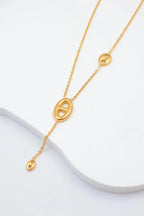 Collier lavallière avec motif nez de cochon - DORÉ
