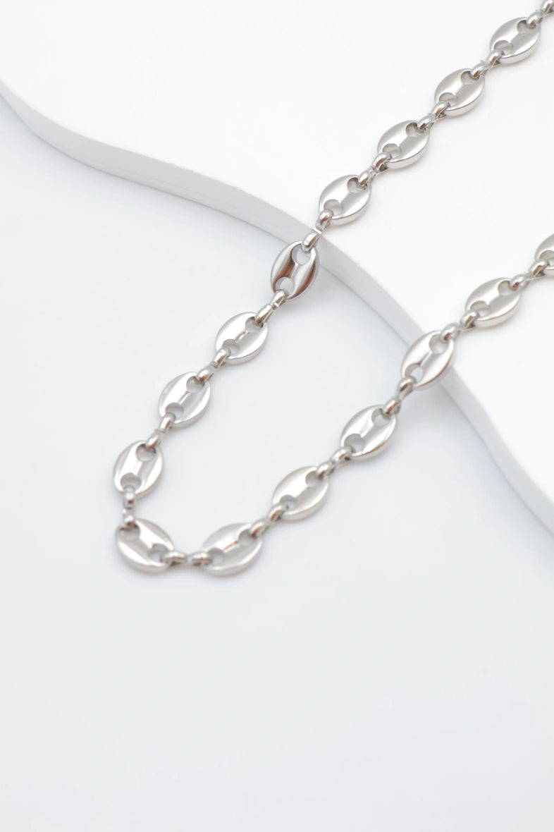 Collier grain de café - ARGENT