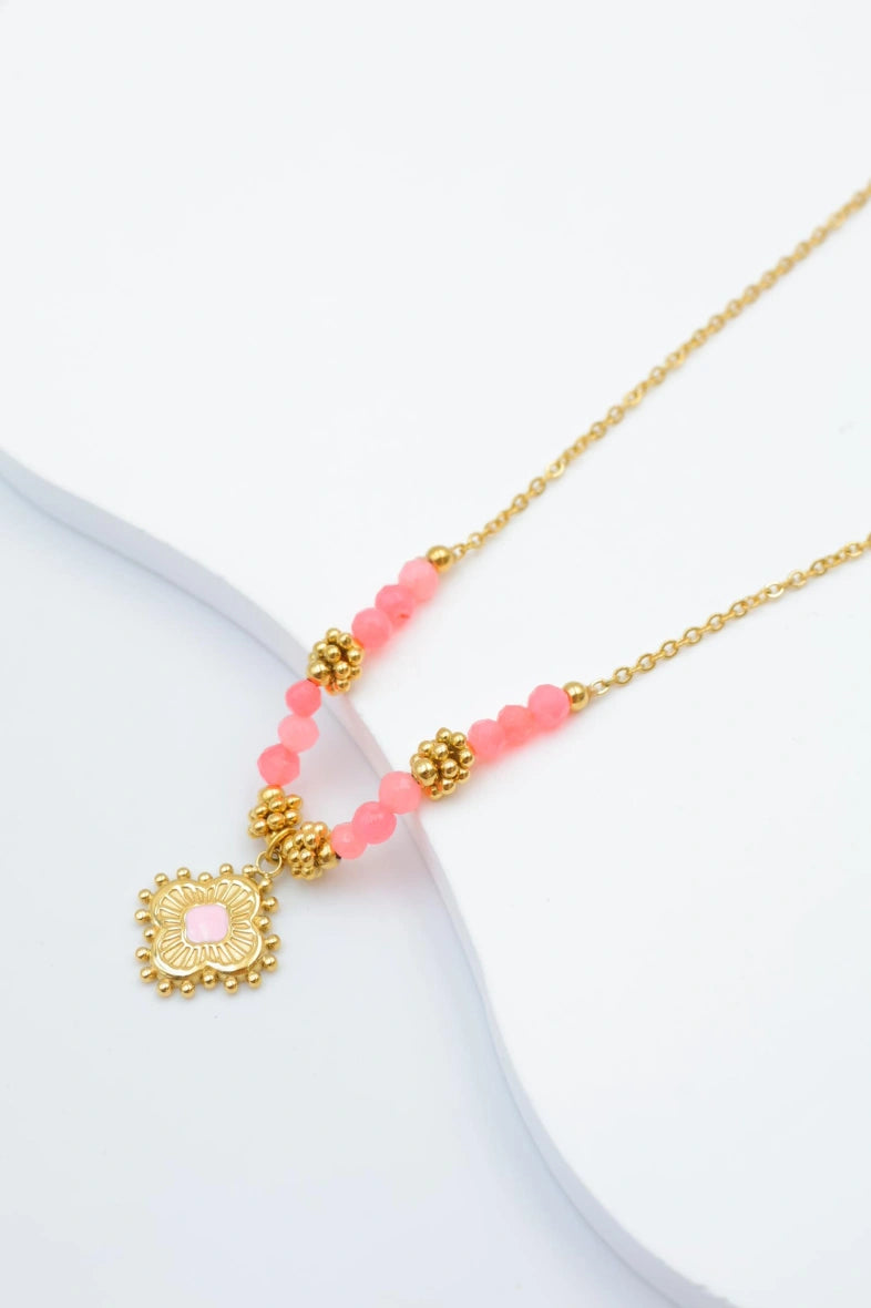 Collier avec pendentif en forme de fleur - ROSE