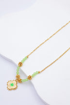 Collier avec pendentif en forme de fleur - VERT