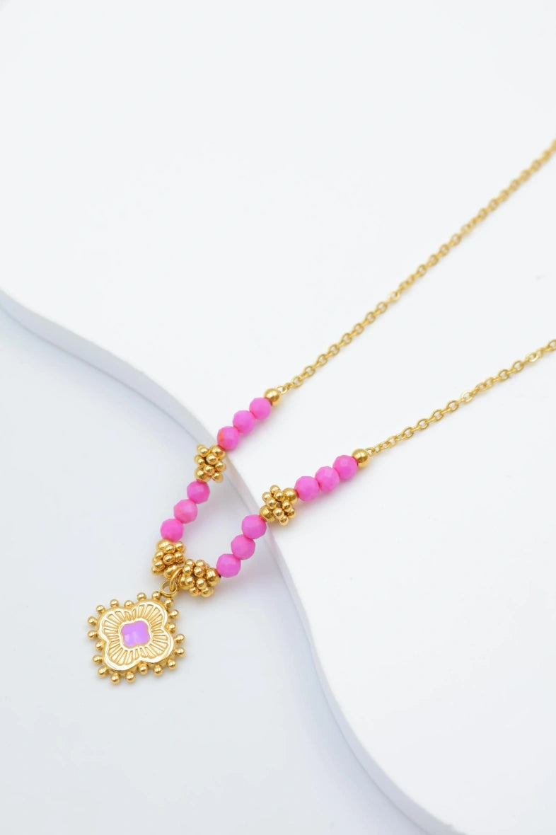 Collier avec pendentif en forme de fleur - VIOLET