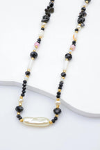 Collier baroque avec cristaux et éléments décoratifs - NOIR