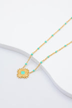 Collier avec pendentif en forme de fleur - BLEU
