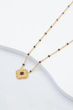 Collier avec pendentif en forme de fleur - NOIR