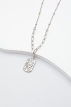 Collier avec pendentif lotus et poisson - ARGENT