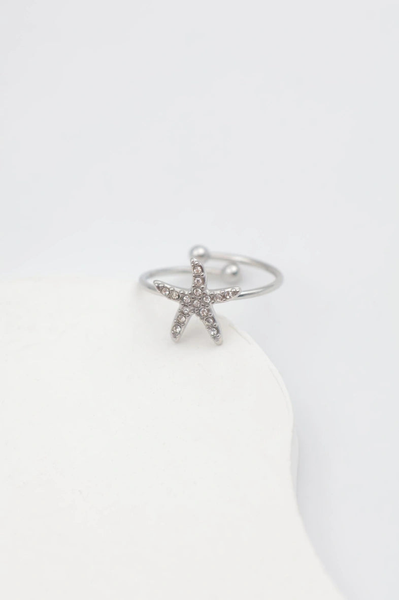 Bague en acier inoxydable ajustable - ARGENT