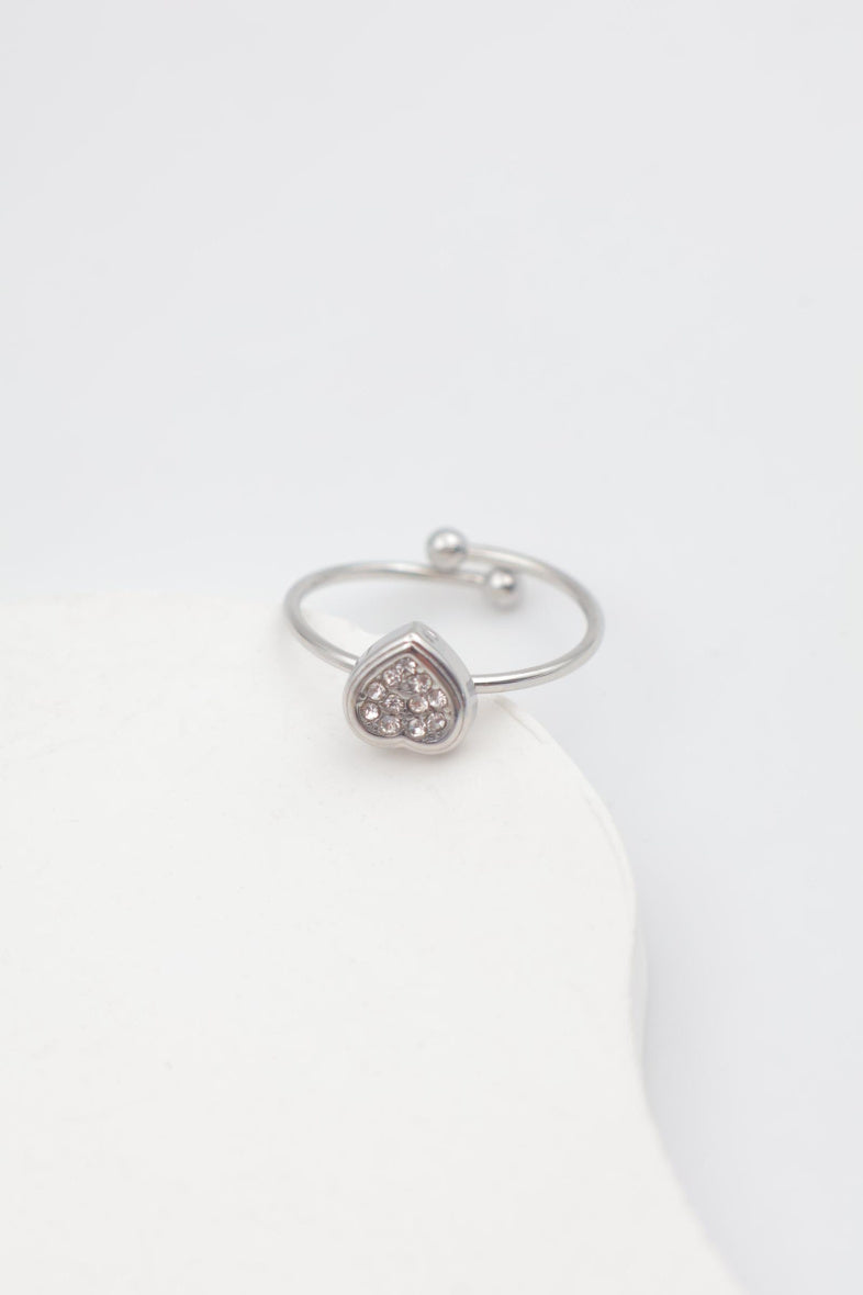 Bague en acier inoxydable ajustable - ARGENT
