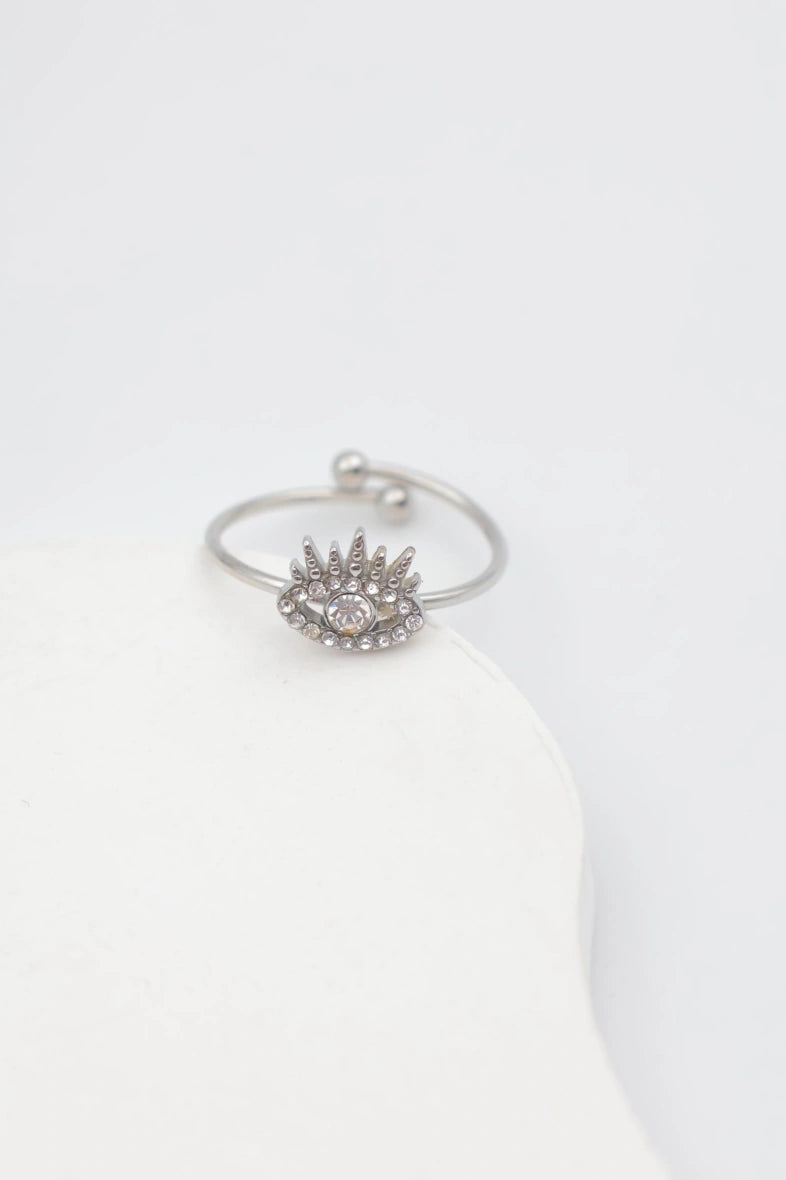 Bague en acier inoxydable ajustable - ARGENT