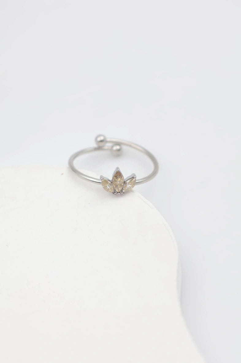 Bague en acier inoxydable ajustable - ARGENT