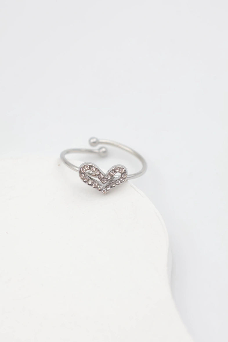 Bague en acier inoxydable ajustable - ARGENT