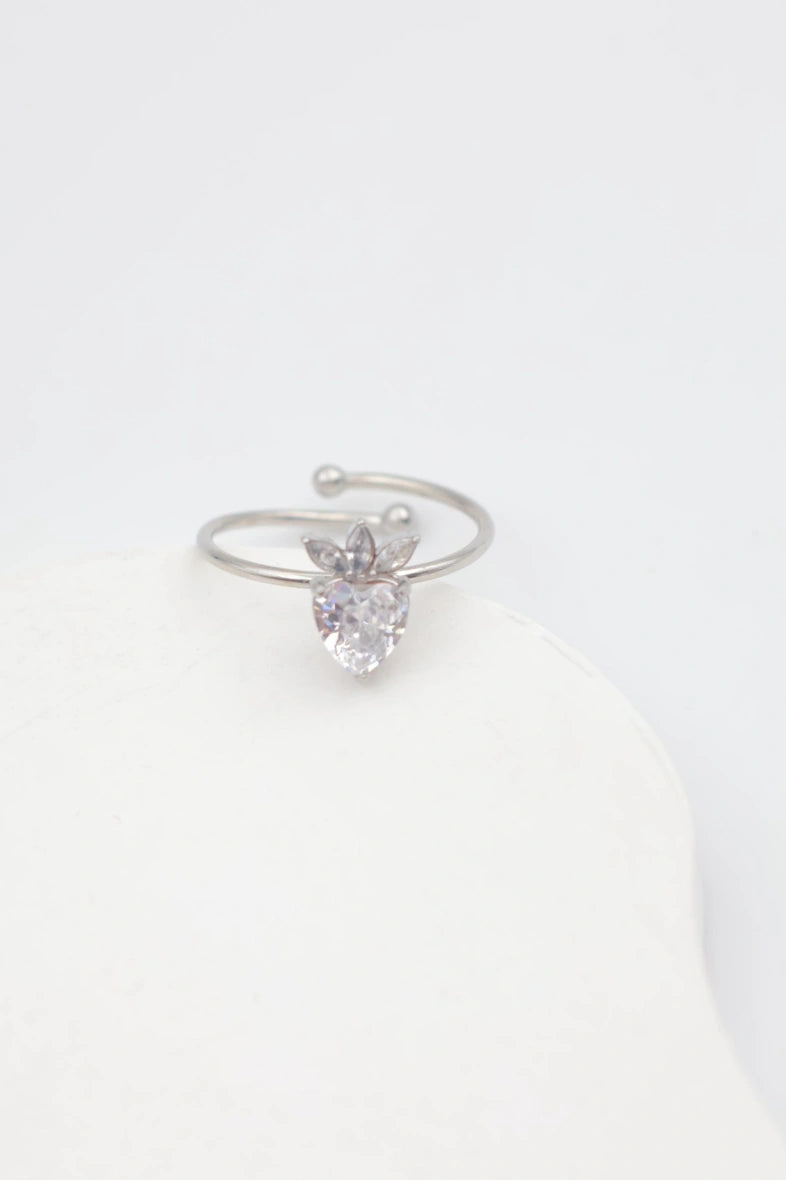 Bague en acier inoxydable ajustable - ARGENT