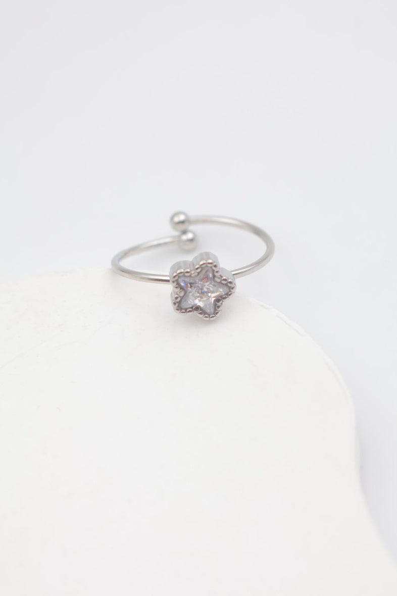Bague en acier inoxydable ajustable - ARGENT