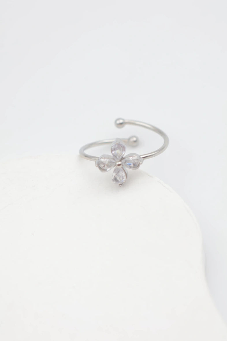 Bague en acier inoxydable ajustable - ARGENT
