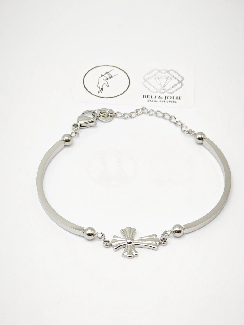 Bracelet jonc en acier inoxydable - ARGENT