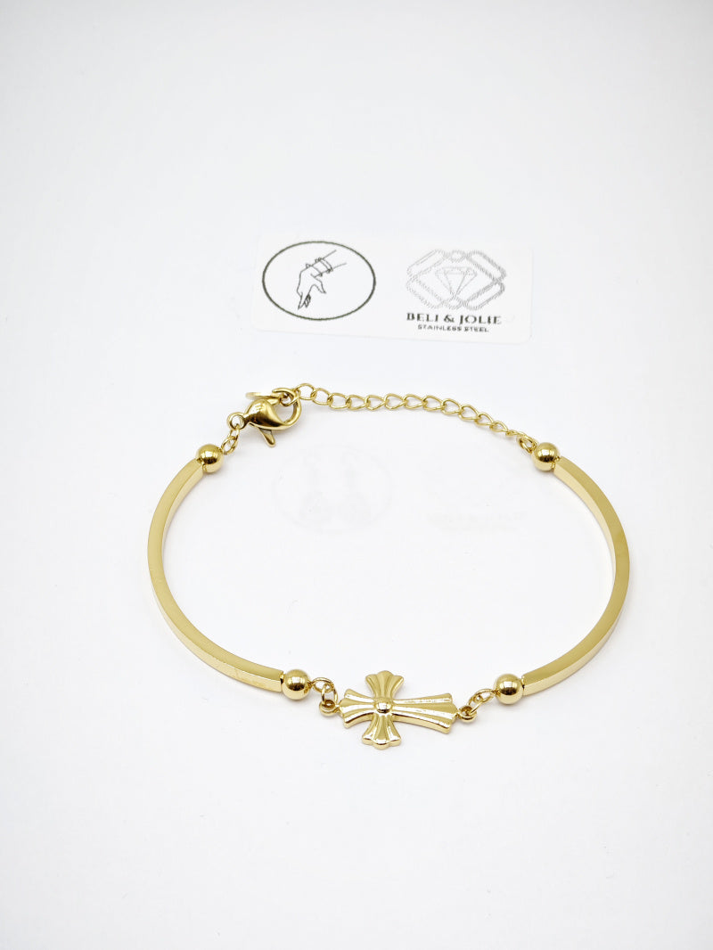 Bracelet jonc en acier inoxydable - DORÉ