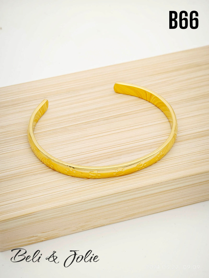 Bracelet jonc en acier inoxydable - DORÉ