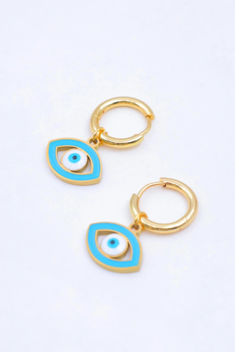 Boucles d'oreilles en acier inoxydable - BLEU