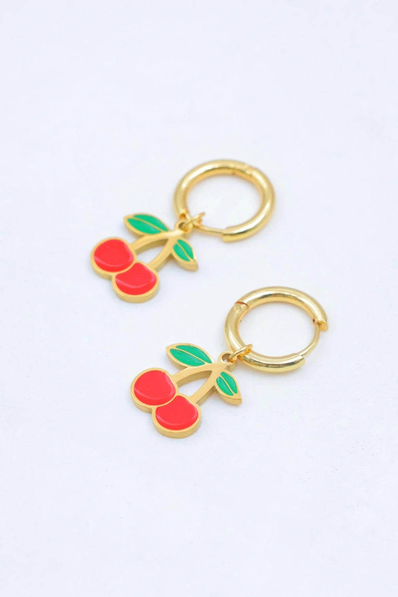 Boucles d'oreilles en acier inoxydable - ROUGE