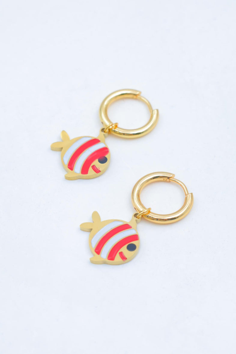 Boucles d'oreilles en acier inoxydable - ROUGE