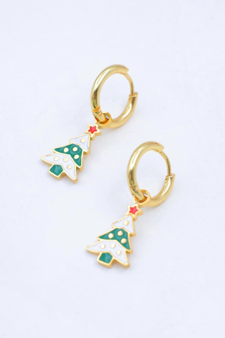 Boucles d'oreilles en acier inoxydable - VERT