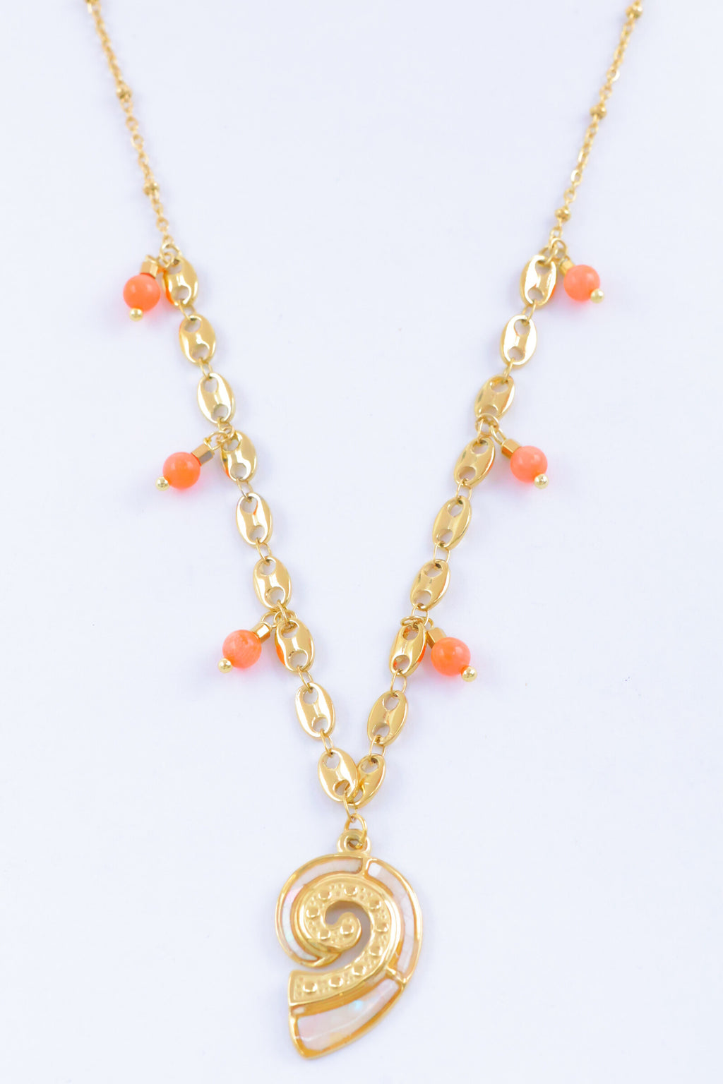 Collier - Acier Inoxydable - ORANGE