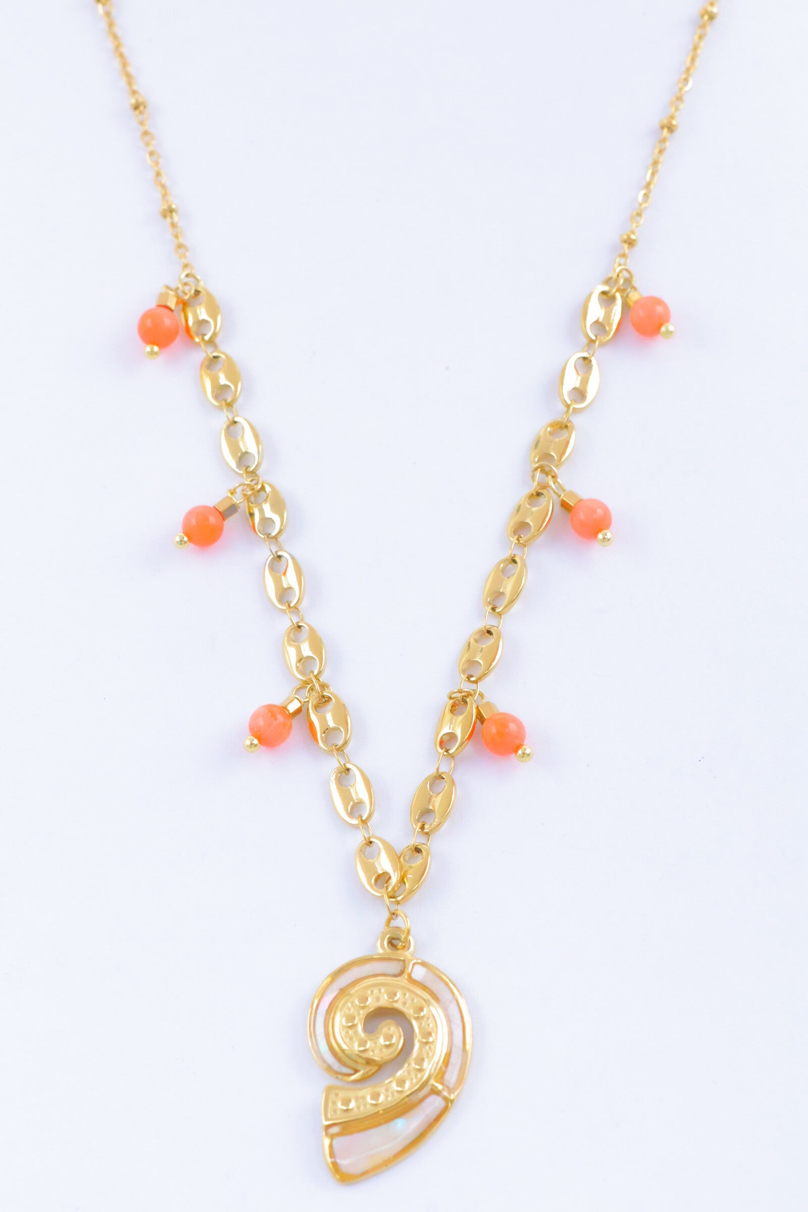 Collier - Acier Inoxydable - ORANGE